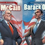 The covers of the two presidential comics